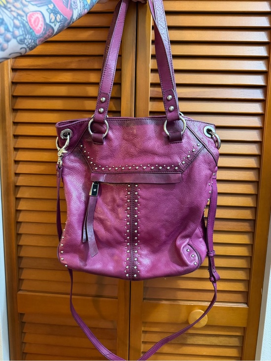 b. makowsky Handbags - B Makowsky Women's Studded Leather Tote Bag in Plum